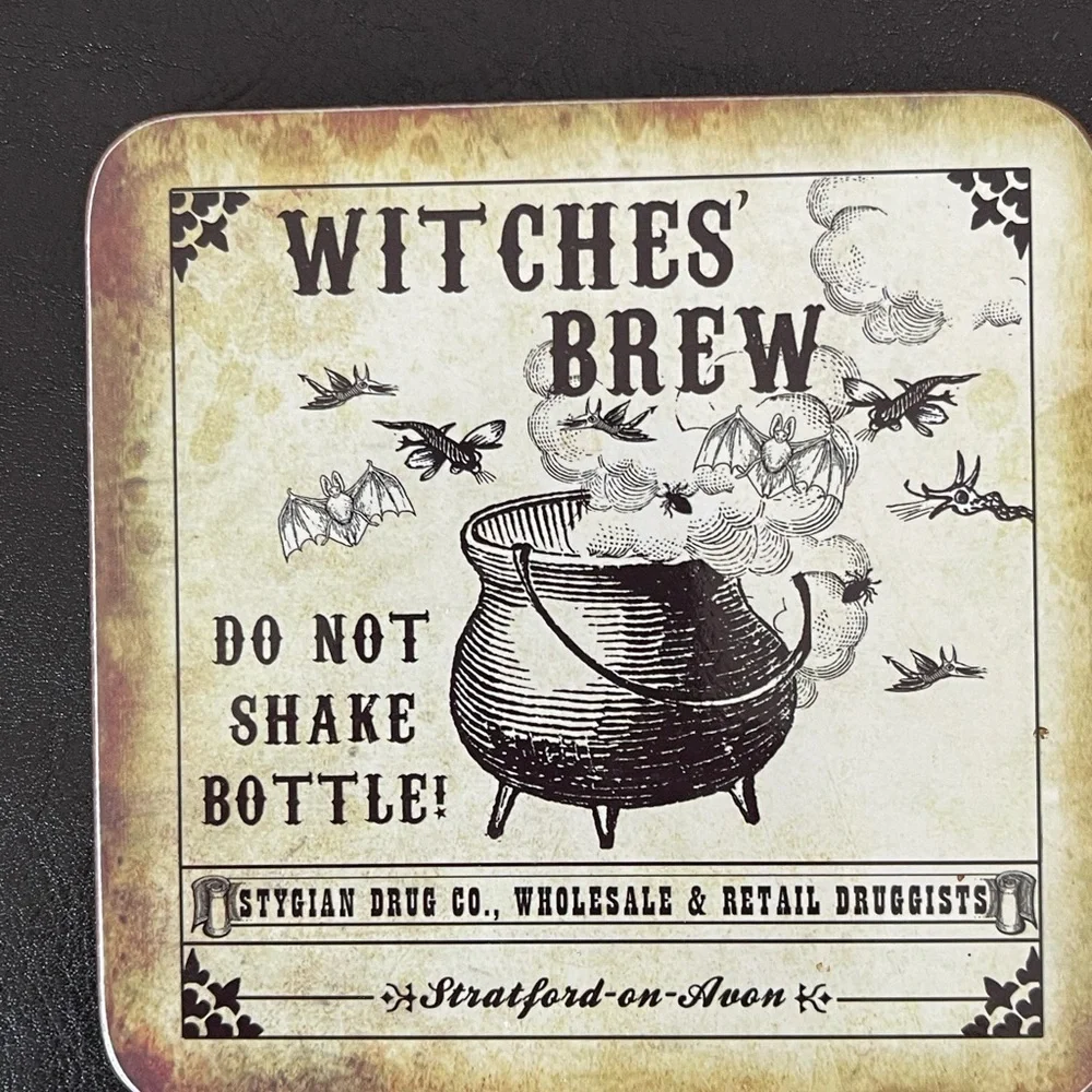 Williams Sonoma Halloween Potion set of 3 coasters spooky trick or treat party